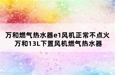 万和燃气热水器e1风机正常不点火 万和13L下置风机燃气热水器